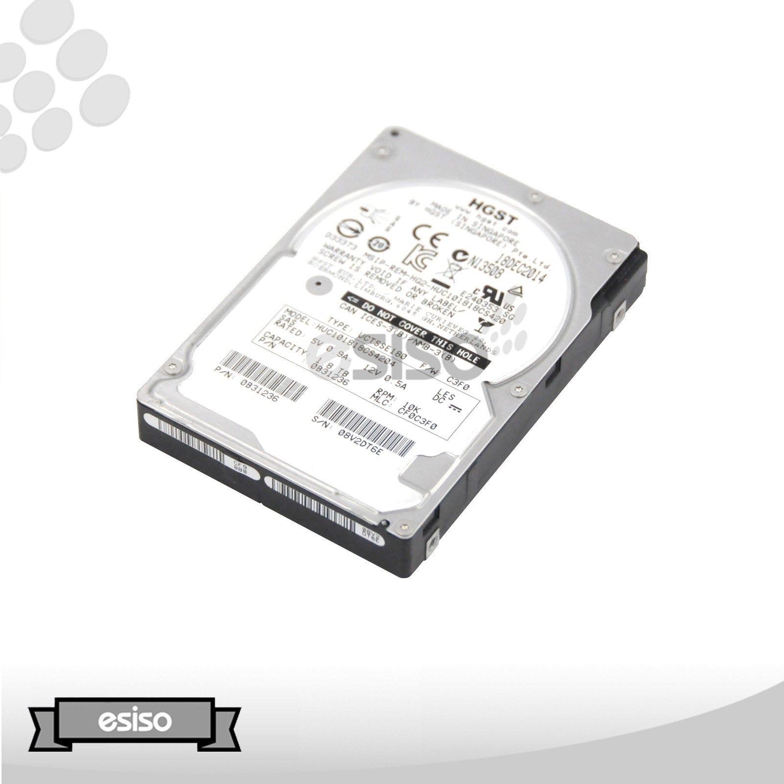 HUC101818CS4204 HGST 1.8TB 10K 12G SFF 2.5" SAS 520BYTE HARD DRIVE