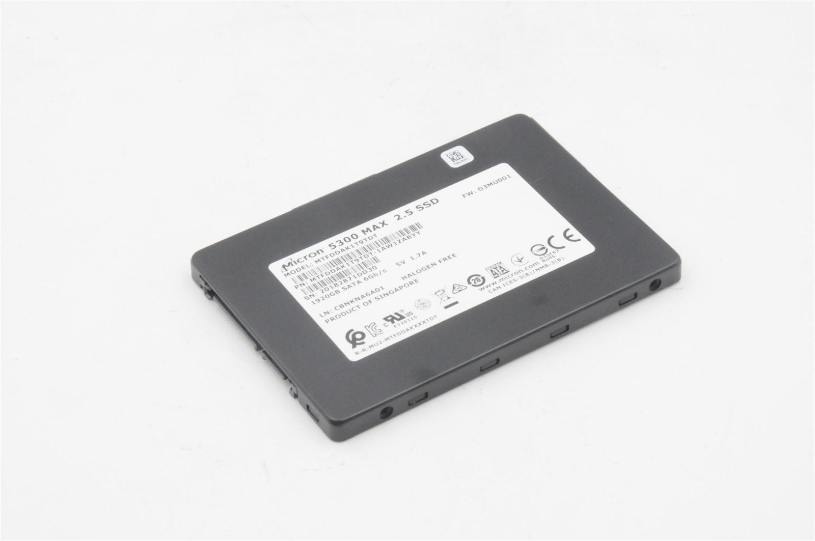 MTFDDAK1T9TDT MICRON 5300 MAX SERIES 1.92TB 6G SFF 2.5" SATA TLC SOLID STATE DRIVE