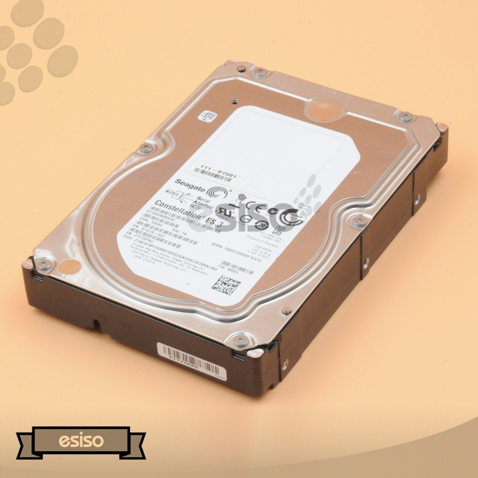 ST3000NM0043 SEAGATE CONSTELLATION ES.3 3TB 7.2K 6G LFF 3.5" SAS HARD DRIVE