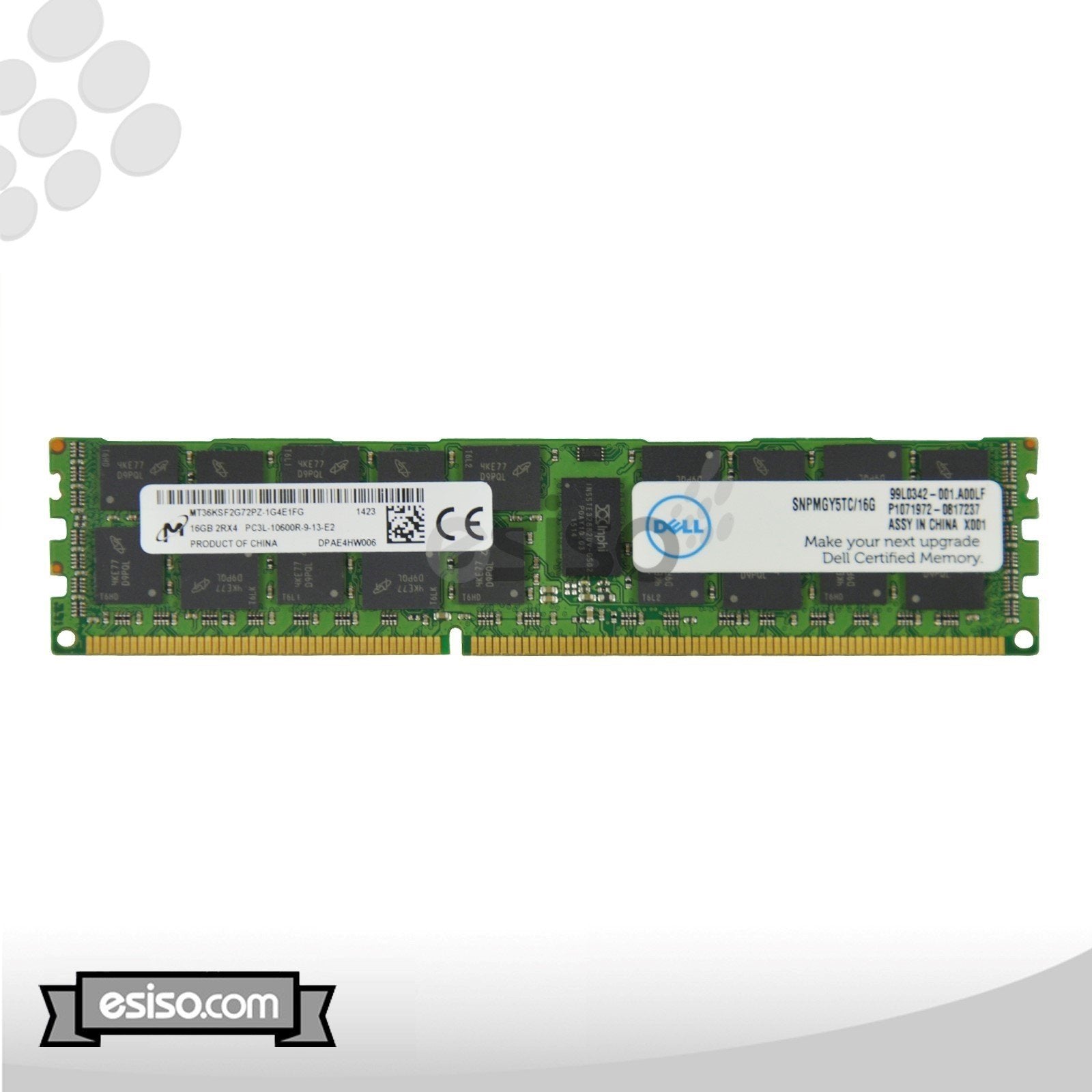 SNPMGY5TC/16G MT36KSF2G72PZ-1G4 DELL 16GB 2RX4 PC3L-10600R 1.35V MEMORY (1x16GB)