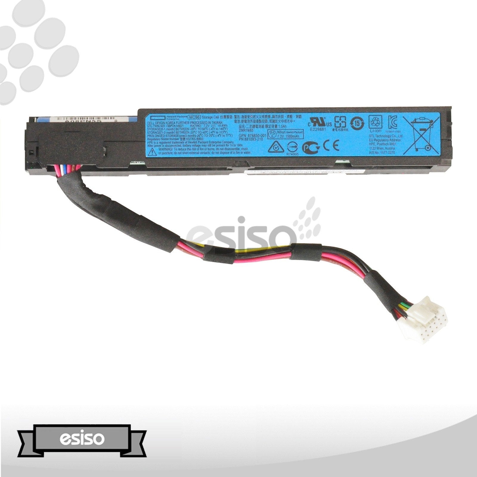 878643-001 HPE 96W SMART ARRAY CONTROLLER BATTERY MODULE WITH 145MM CABLE