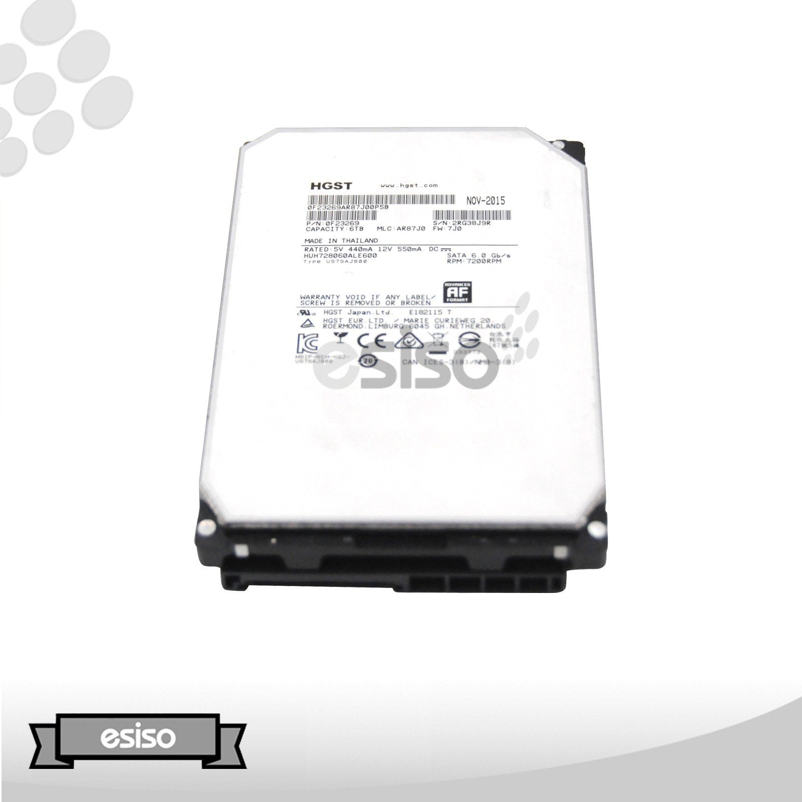 HUH728060ALE600 HGST ULTRASTAR 6TB 7.2K 6G LFF 3.5" SATA HARD DRIVE