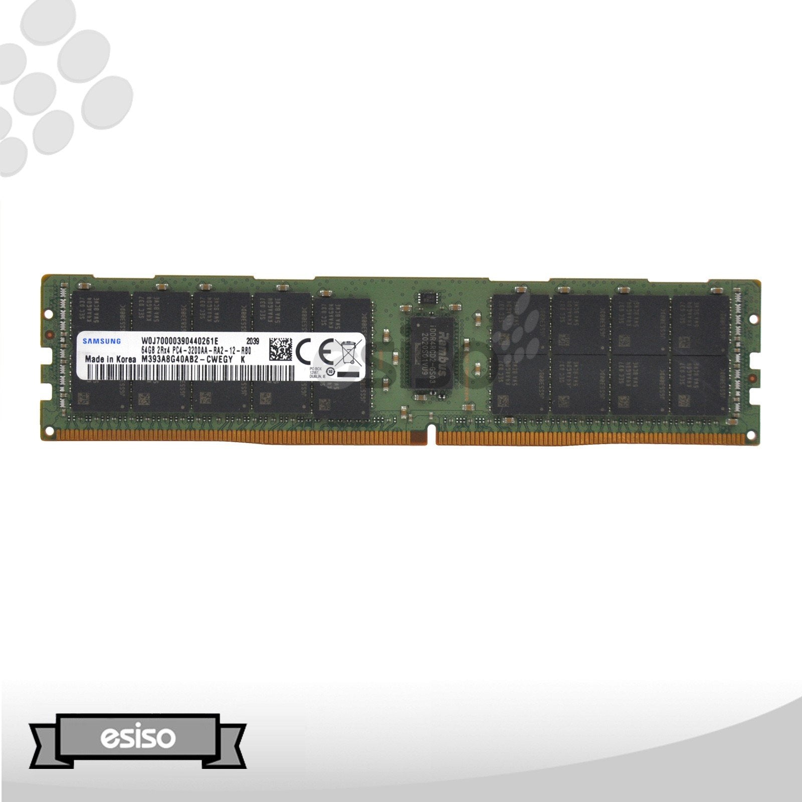 M393A8G40AB2-CWE SAMSUNG 64GB 2RX4 PC4-3200AA DDR4 1.2V MEMORY MOUDLE (1x64GB)