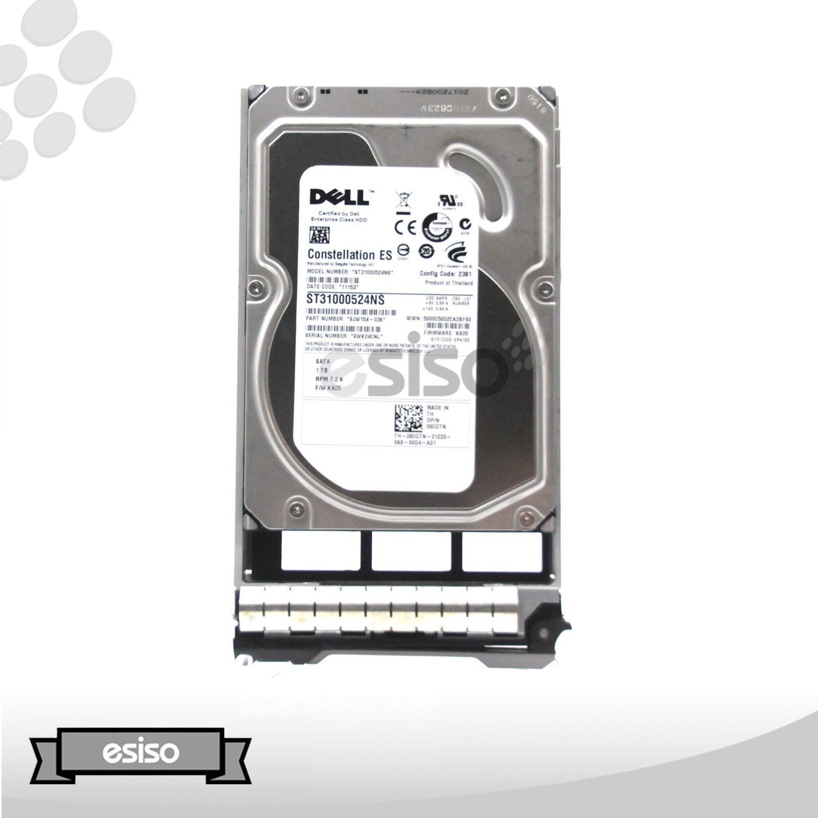 8CGTN 08CGTN ST31000524NS DELL CONSTELLATION ES 1TB 7.2K 3G 3.5" SATA HARD DRIVE