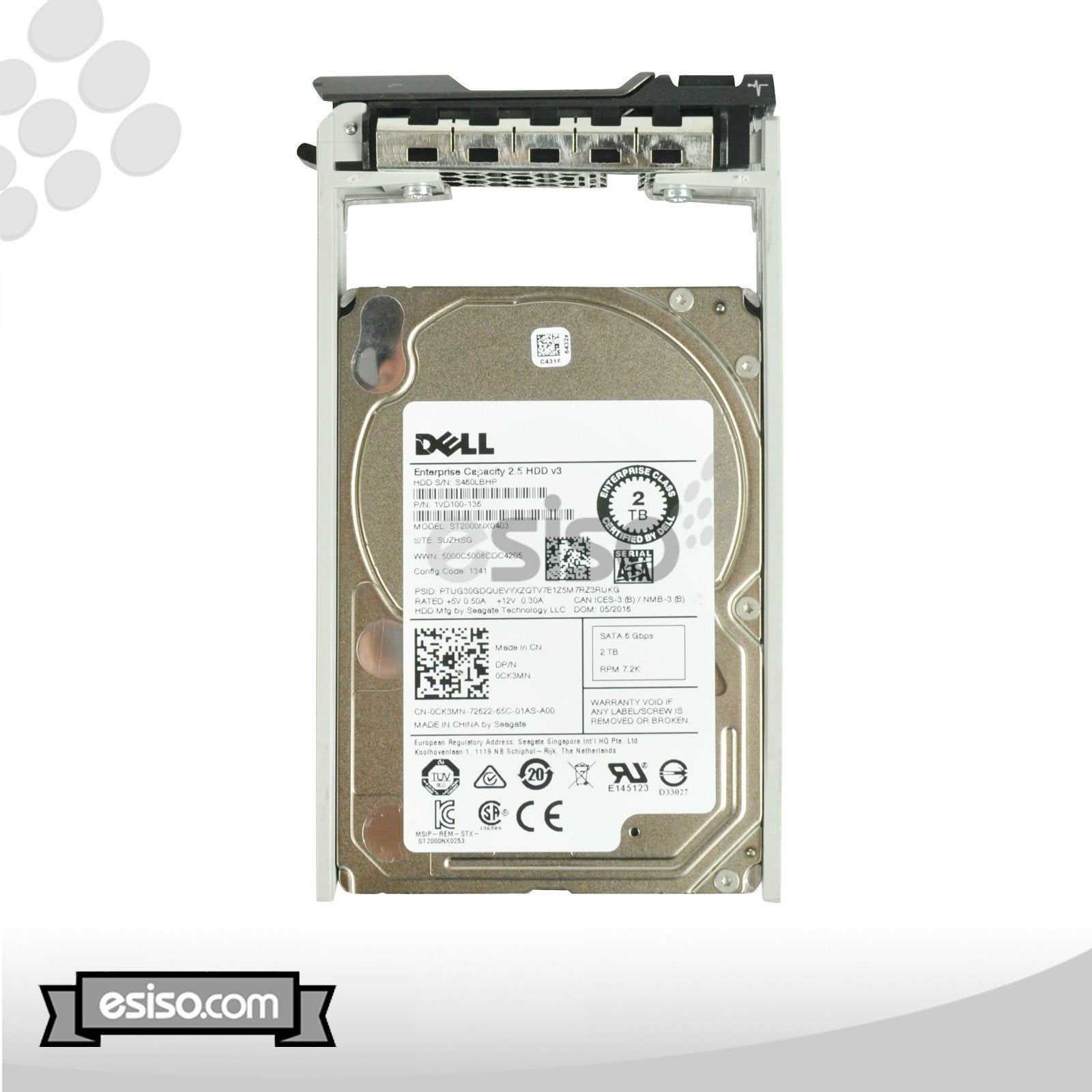 CK3MN 0CK3MN ST2000NX0403 DELL 2TB 6G 7.2K SFF 2.5'' SATA ENTERPRISE HARD DRIVE