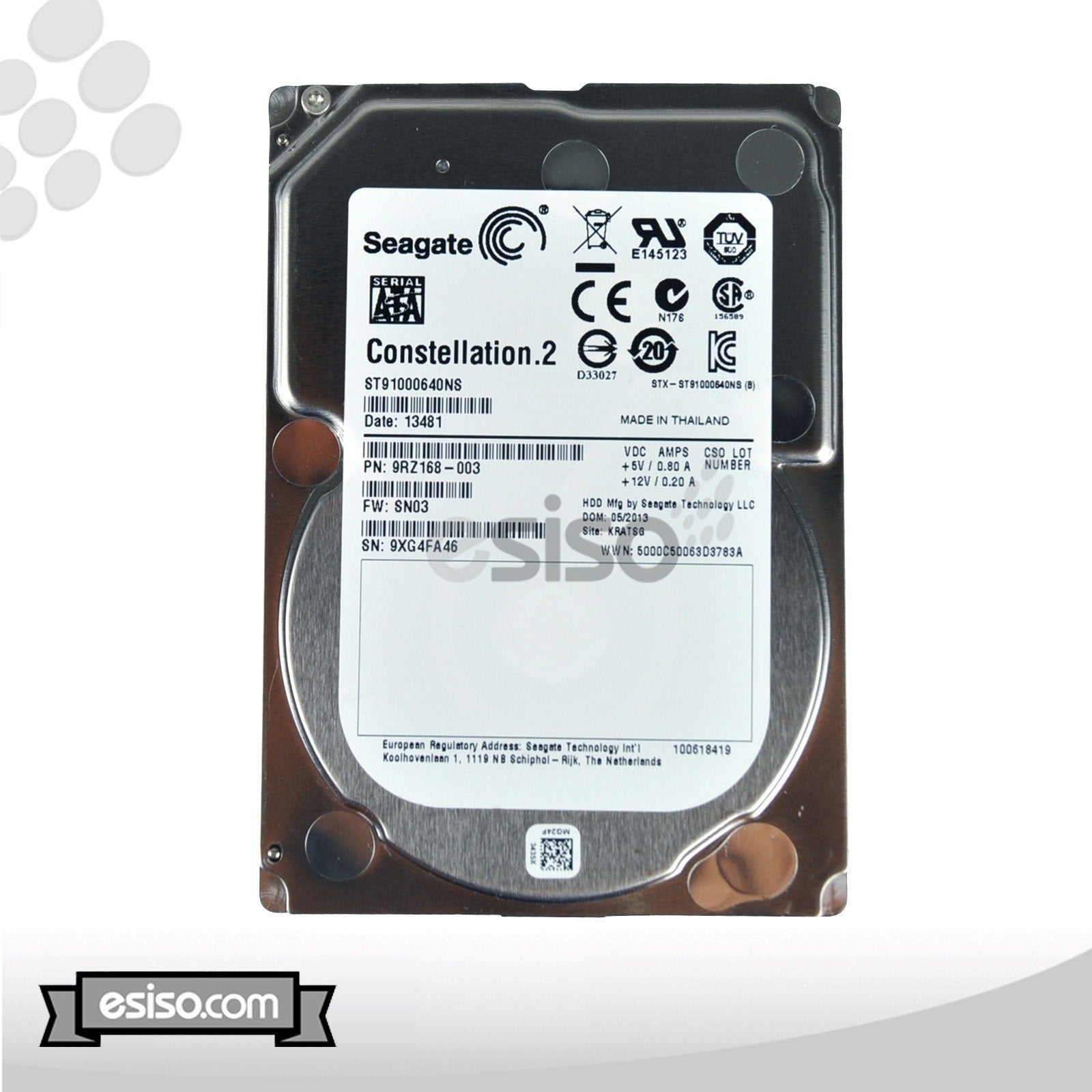 ST91000640NS SEAGATE CONSTELLATION.2 1TB 7.2K 6G SFF 2.5" SATA HDD HARD DRIVE