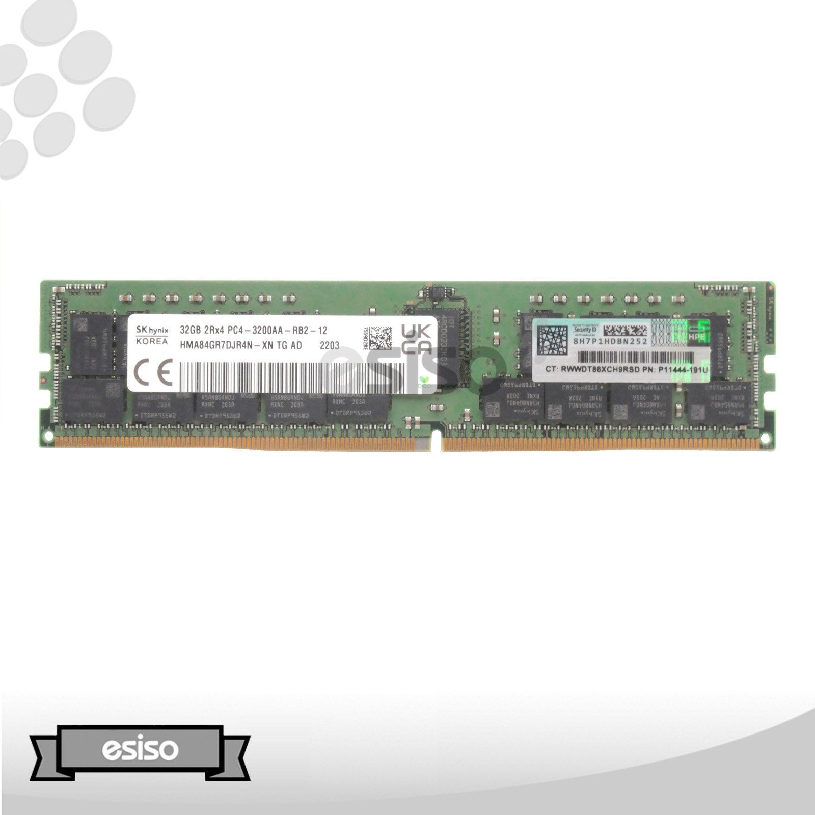 P11444-191 P07646-B21 P20503-001 HPE 32GB 2RX4 PC4-3200AA MEMORY (1x32GB)