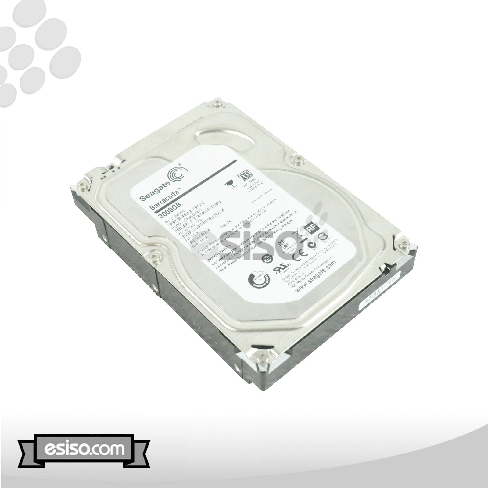 ST3000DM001 SEAGATE 3TB 7.2K 6G LFF 3.5" SATA INTERNAL HARD DRIVE