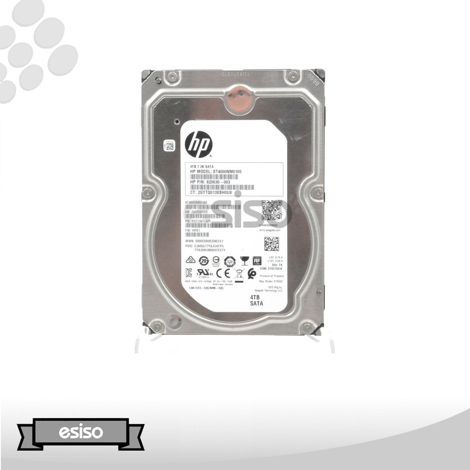 ST4000NM0165 SEAGATE CONSTELLATION ES 4TB 7.2K 6G LFF 3.5" SATA HARD DRIVE