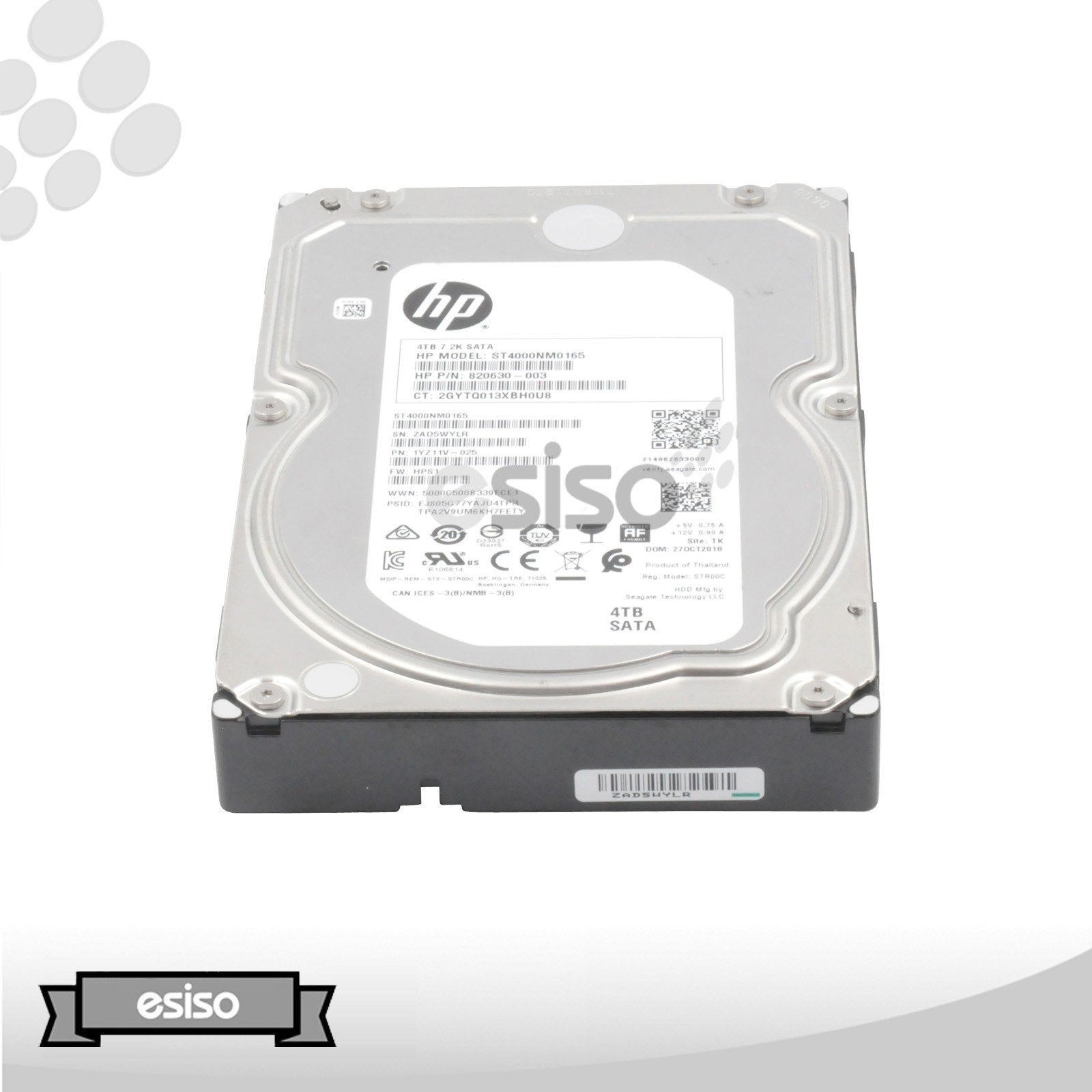 ST4000NM0165 SEAGATE CONSTELLATION ES 4TB 7.2K 6G LFF 3.5" SATA HARD DRIVE