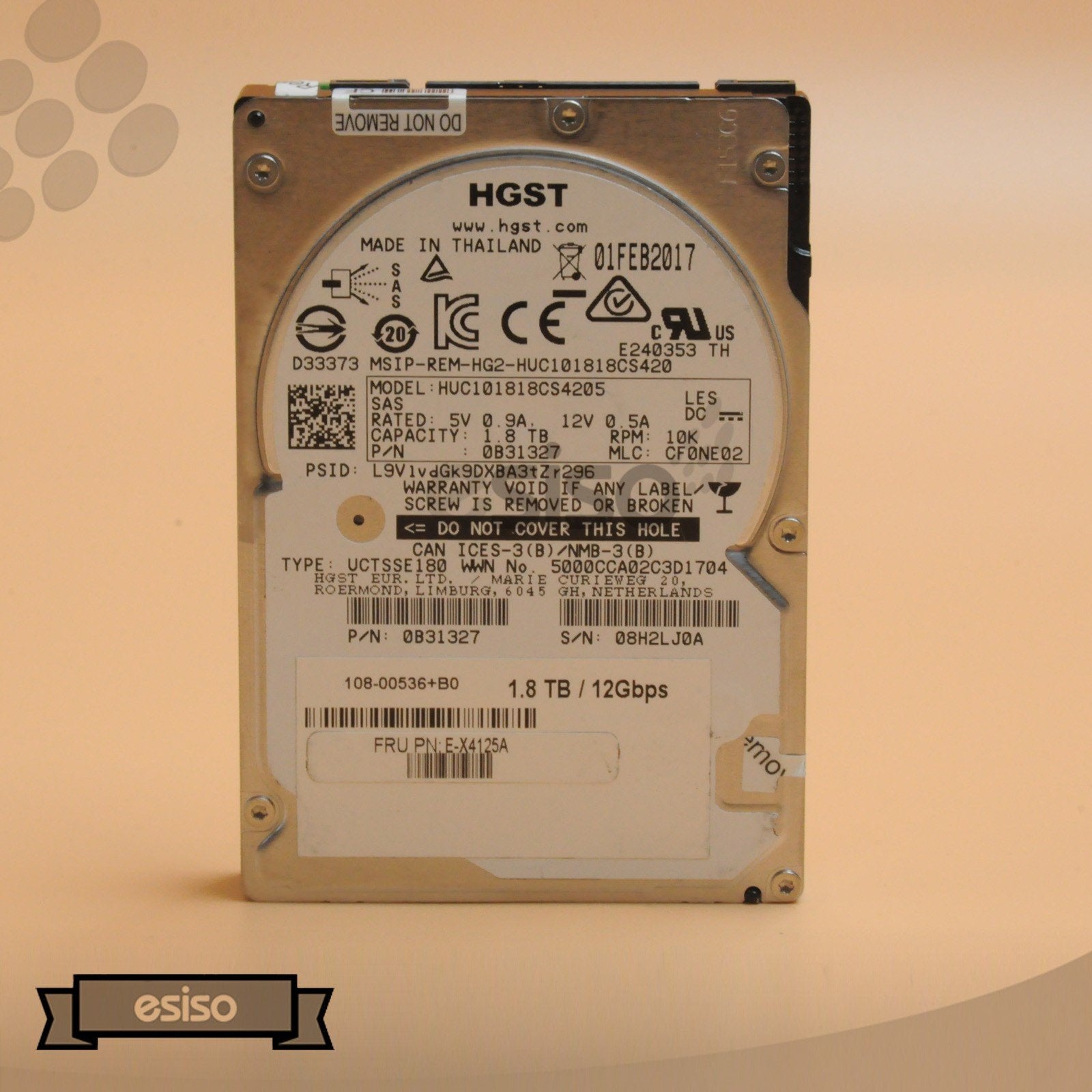 HUC101818CS4205 HGST 1.8TB 10K 12G SFF 2.5" SAS ENTERPRISE HARD DRIVE