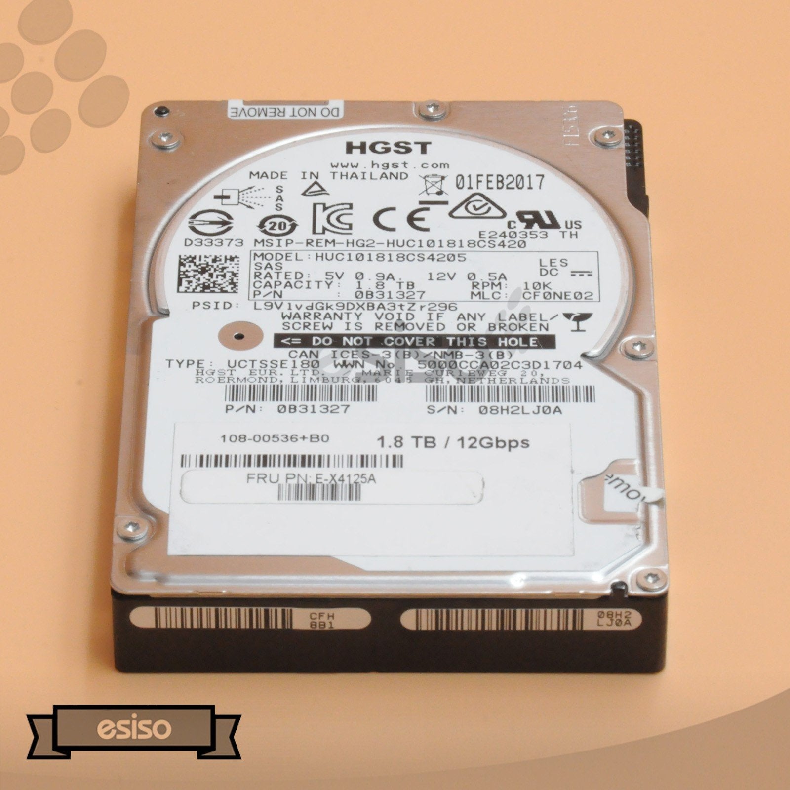 HUC101818CS4205 HGST 1.8TB 10K 12G SFF 2.5" SAS ENTERPRISE HARD DRIVE