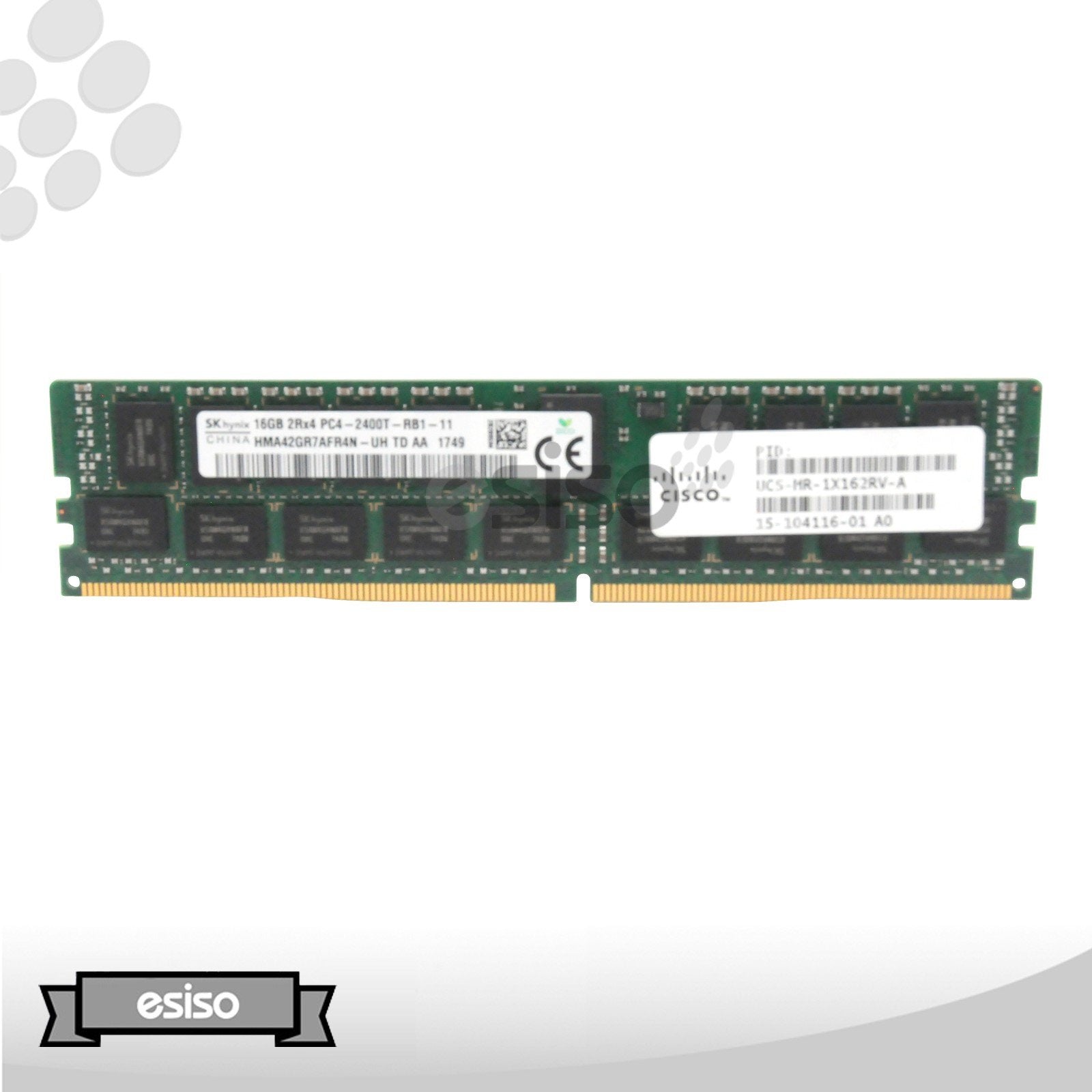 UCS-MR-1X162RV-A 15-104116-01 CISCO 16GB 2R1X PC4-2400T DDR4 MEMORY (1x16GB)