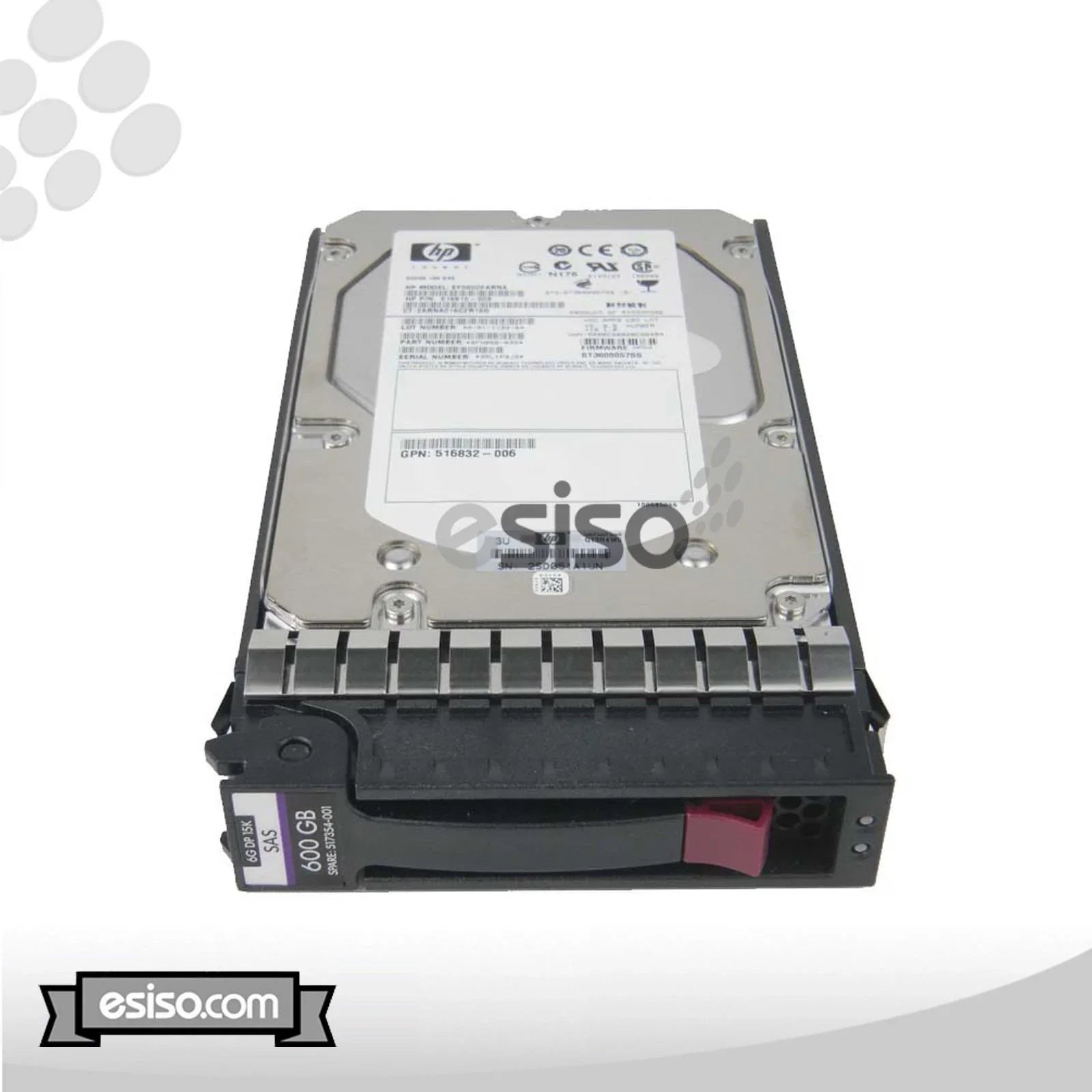 517354-001 516828-B21 516810-003 HPE 600GB 6G 15K 3.5" SAS DUAL PORT HARD DRIVE