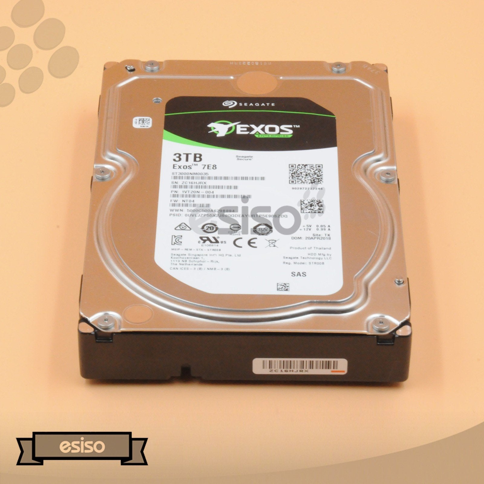 ST3000NM0035 SEAGATE 3TB 7.2K 12G LFF 3.5" SAS SED ENTERPRISE HARD DRIVE