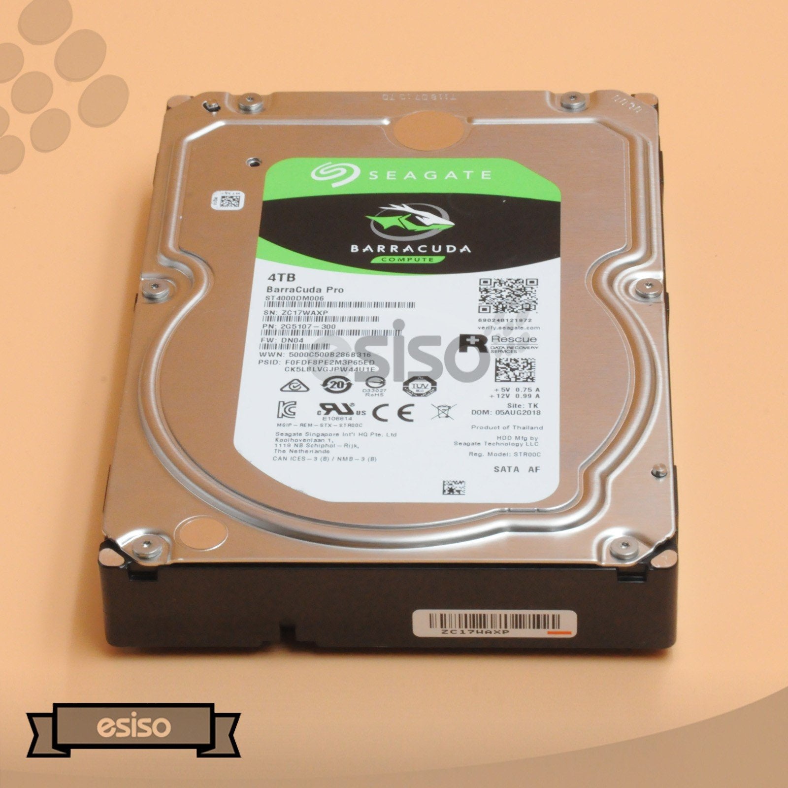 ST4000DM006 SEAGATE BARRACUDA 4TB 7.2K 6G LFF 3.5" SATA INTELANL HARD DRIVE