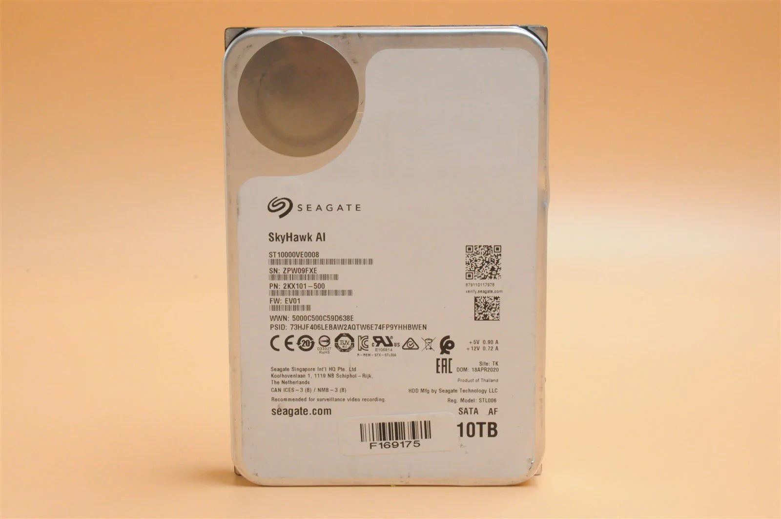 ST10000VE0008 SEAGATE SKYHAWK AI 10TB 7.2K 6G 3.5" SATA ENTERPRISE HARD DRIVE