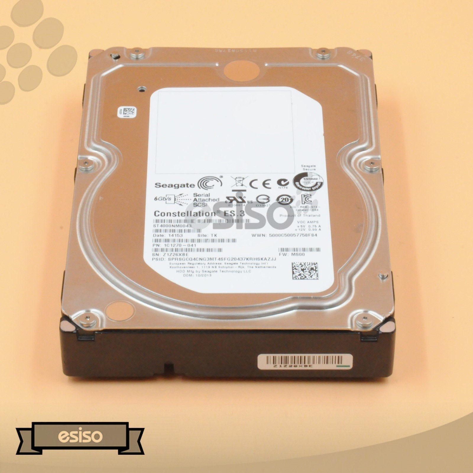 ST4000NM0043 SEAGATE 4TB 7.2K 6G LFF 3.5" SAS ENTERPRISE HARD DRIVE