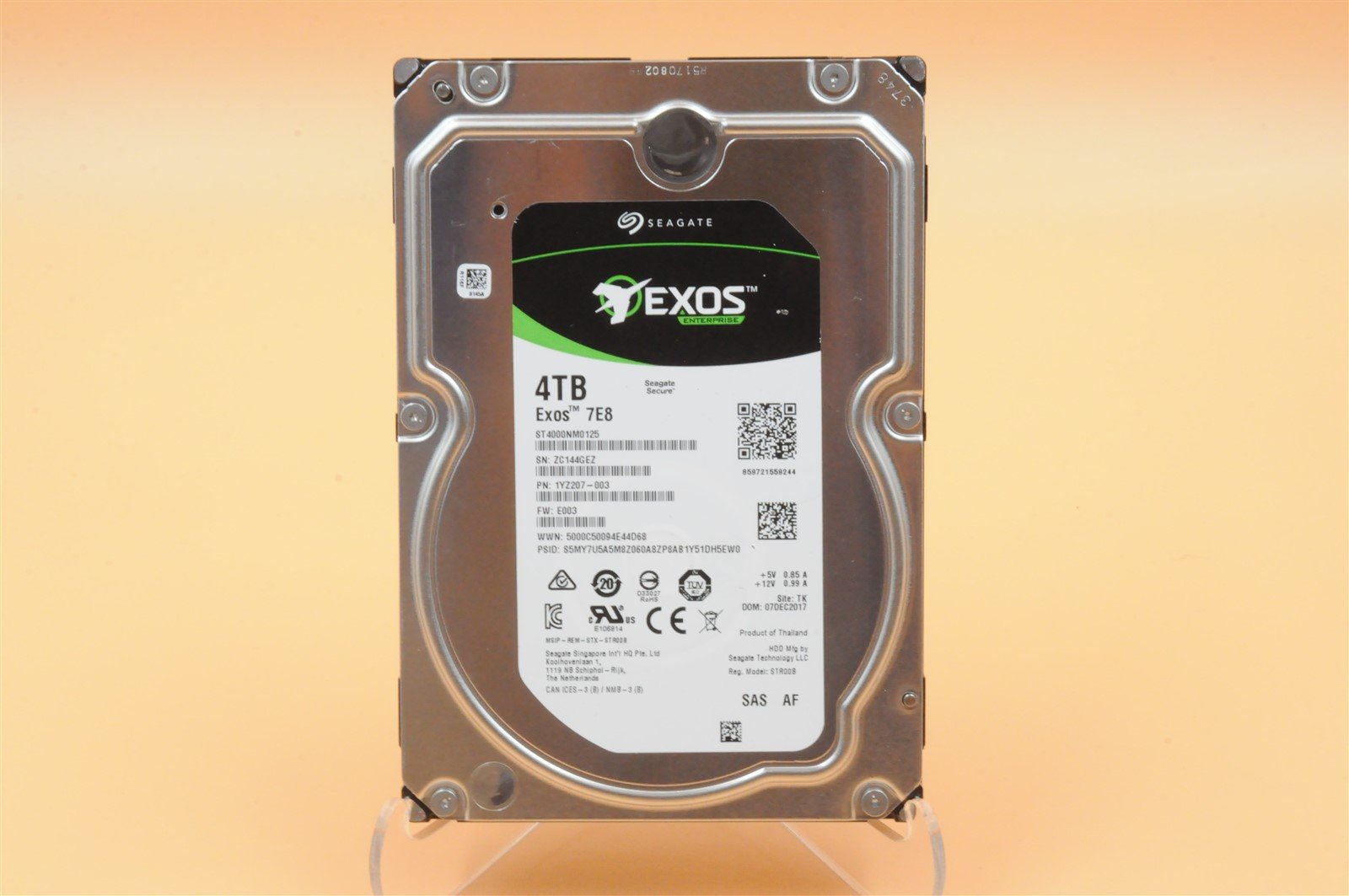 ST4000NM0125 SEAGATE EXOS 7E8 4TB 7.2K 12G 3.5" SAS 512E ENTERPRISE HARD DRIVE