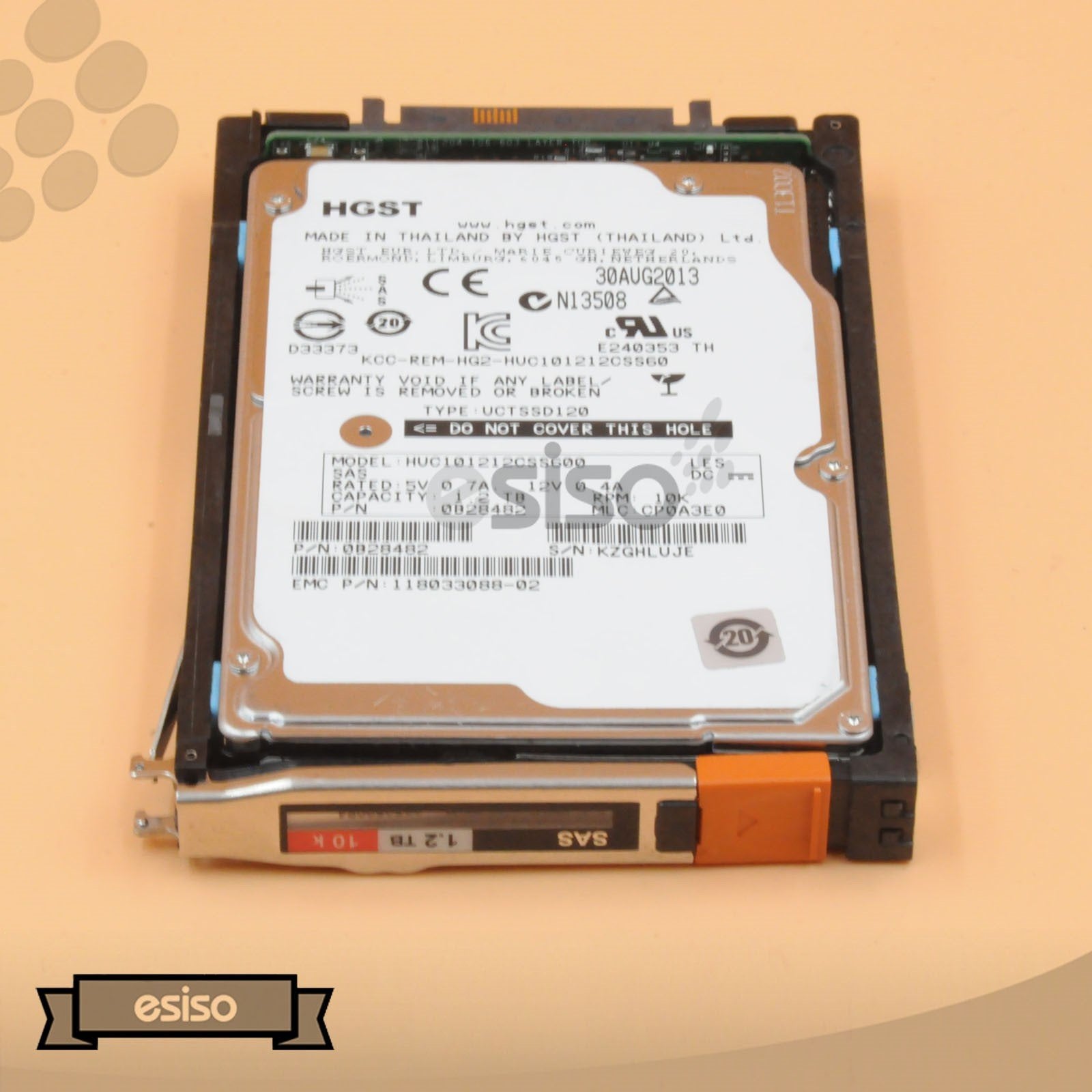 005050084 V6-2S10-012 HUC101212CSS600 EMC 1.2TB 10K 6G SFF 2.5" 520B SAS HARD DRIVE