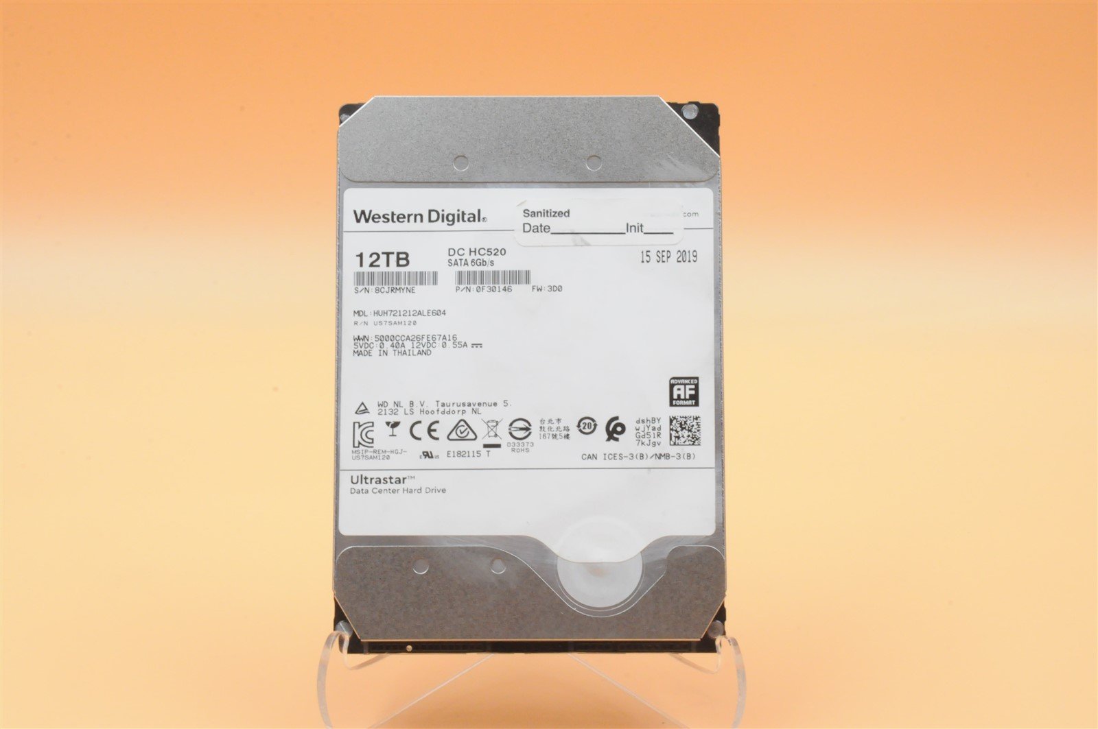 HUH721212ALE604 WD/HGST ULTRASTAR DC HC520 12TB 7.2K 6G LFF 3.5" SATA HARD DRIVE