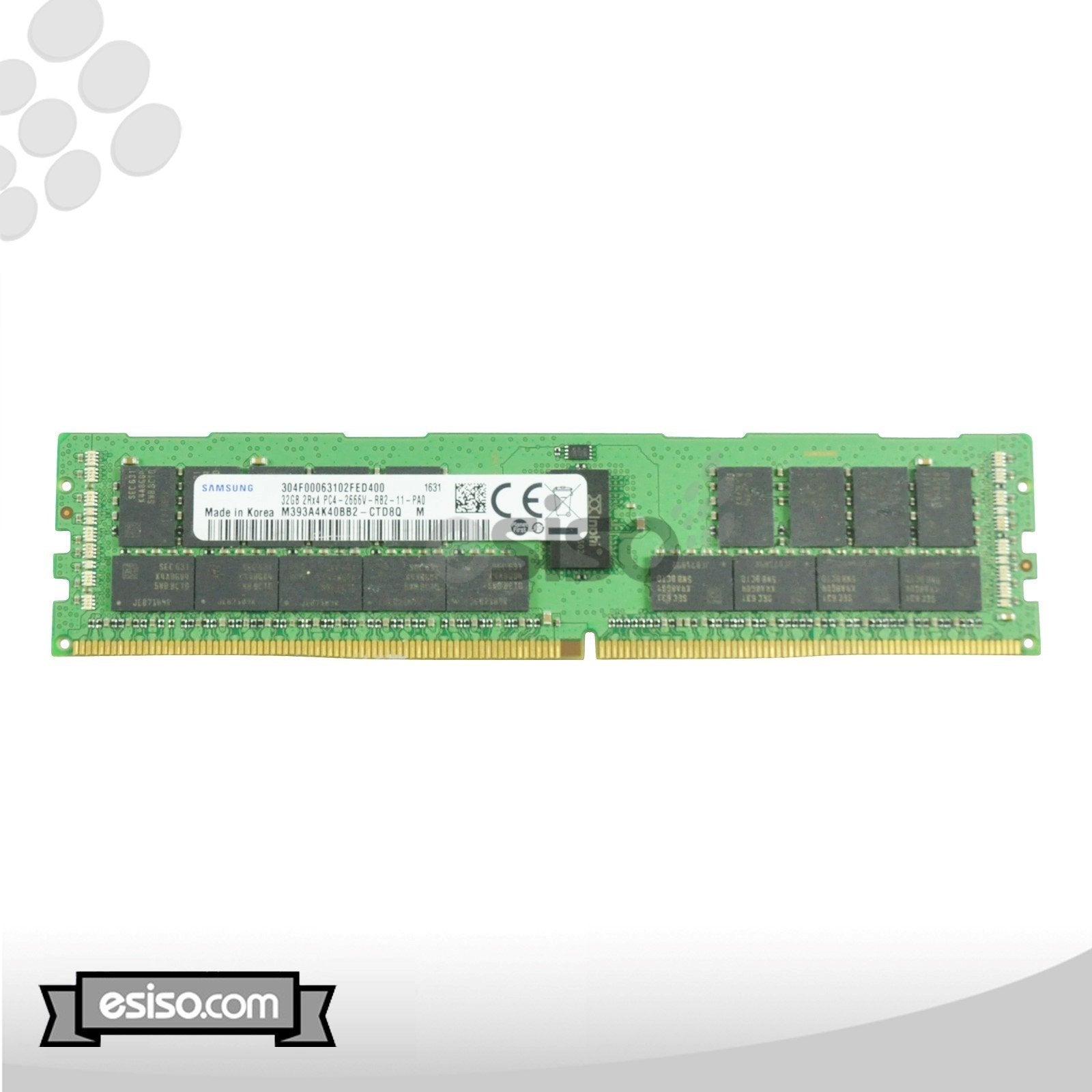 LOT OF 2 M393A4K40BB2-CTD SAMSUNG 32GB 2RX4 PC4-2666V-R DDR4 MEMORY (2x32GB)