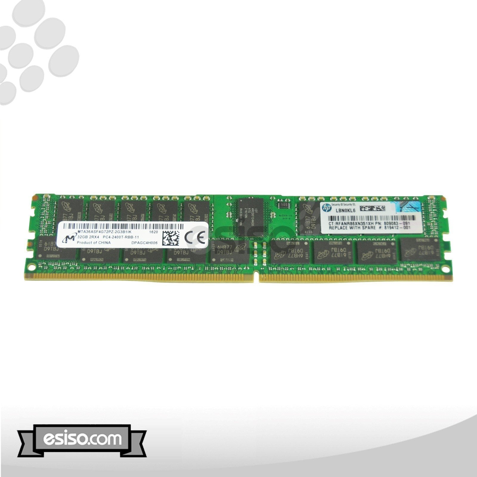MTA36ASF4G72PZ-2G3 809083-091 HPE 32GB 2RX4 PC4-2400T-R DDR4 MEMORY (1X32GB)