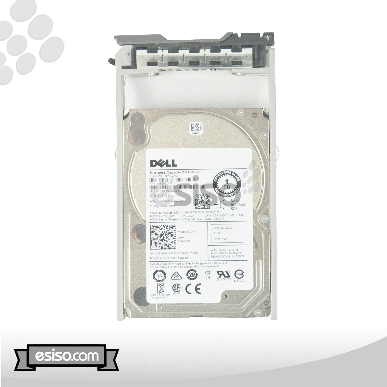 56M6W 056M6W ST1000NX0453 DELL 1TB 7.2K 2.5" SAS HDD HARD DRIVE