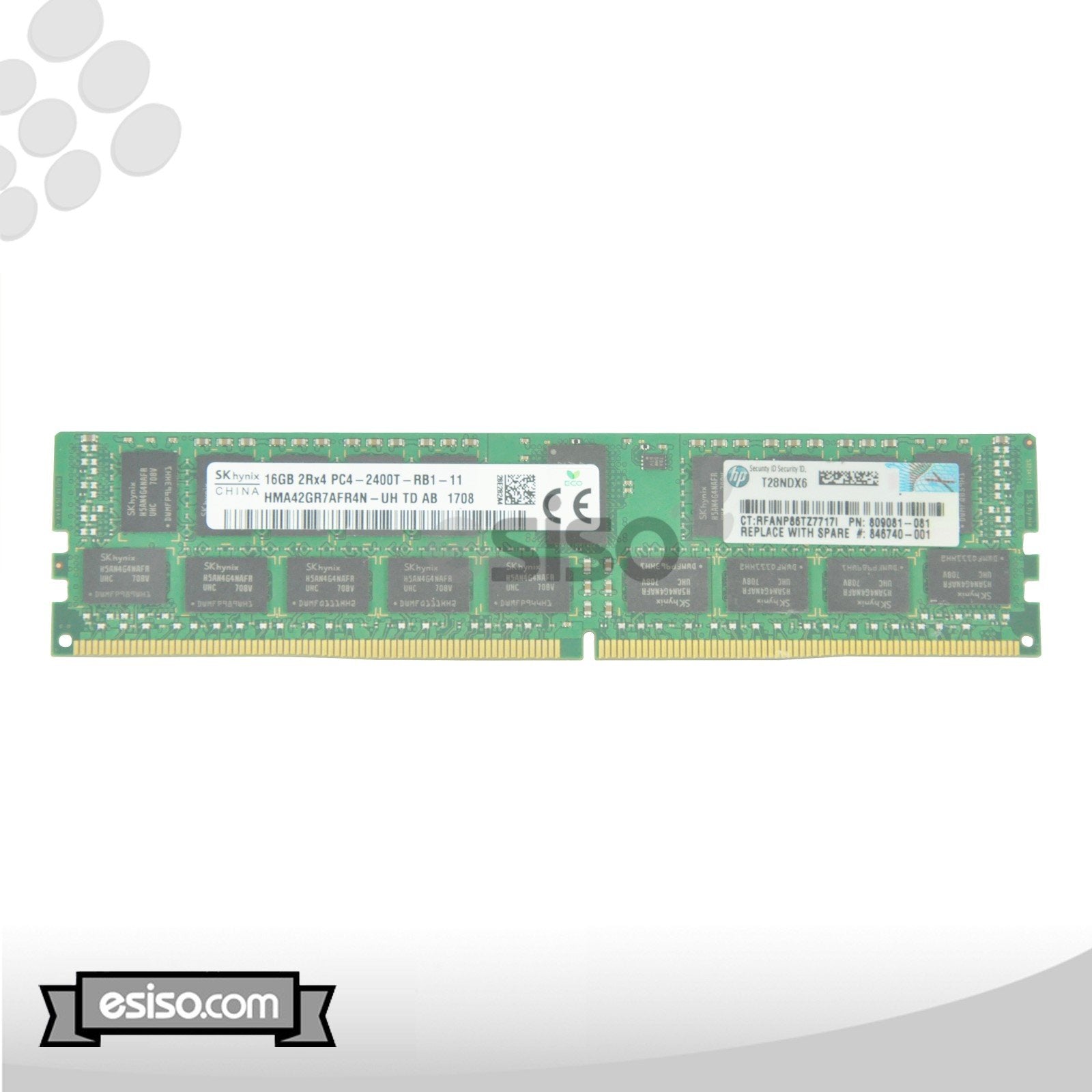 846740-001 HPE 16GB 2RX4 PC4-2400T-R MEMORY MODULE(1X16GB)