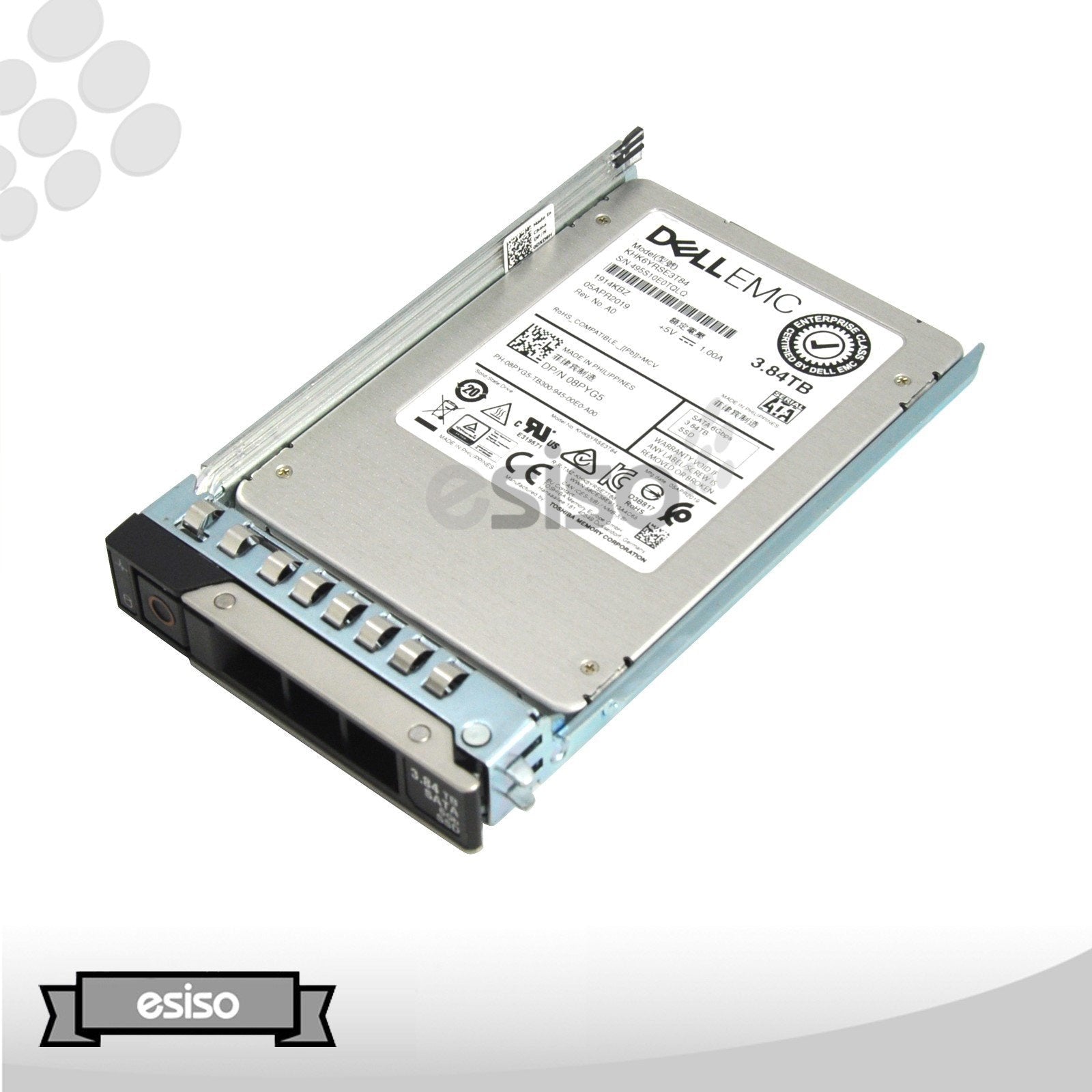 8PYG5 08PYG5 KHK6YRSE3T84 DELL 3.84TB 6G SFF 2.5" SATA RI TLC SOLID STATE DRIVE